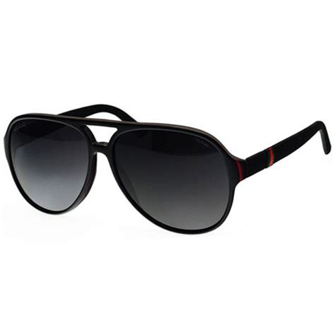 Gucci Men S Gg 1065 S 4upwj Black Red Green Polarizad Aviator Sunglasses 16453486