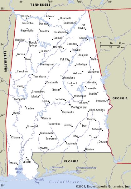 Alabama Carte Et Image Satellite