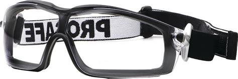 prosafe rattler safety glasses matt black frame anti fog anti scratch coating lens clear