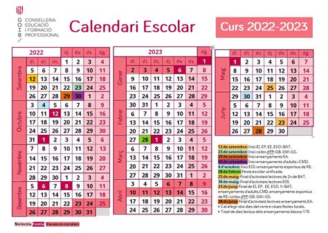 Calendari Escolar Curs 2022 2023 Mallorca Local