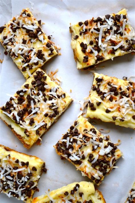 It really is easy to make and the majority. Chocolate Chip Cookie Cheesecake Bars with Toasted Coconut ...