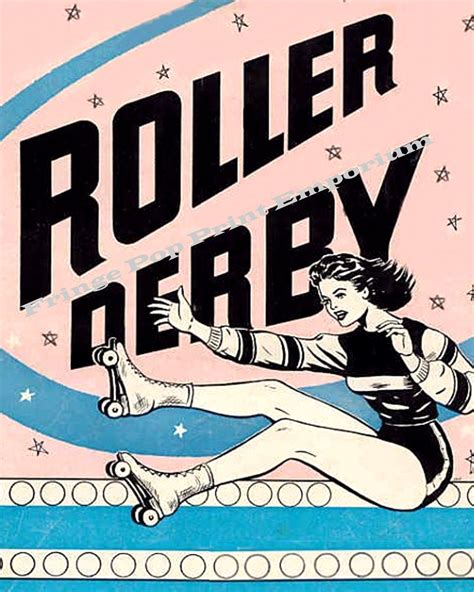 Roller Derby Art Print 8 X 10 Advertisement Roller Skating
