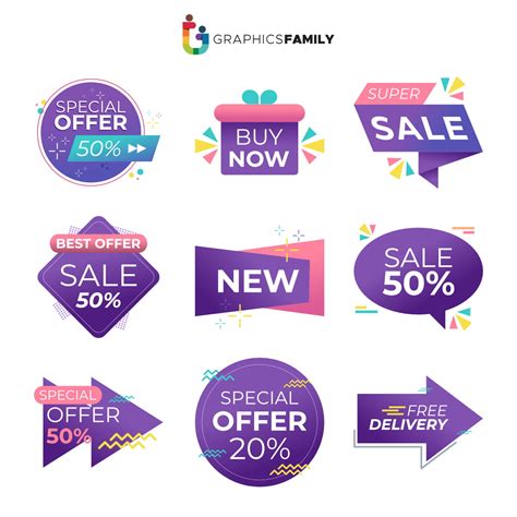 Offer Sale Labels And Banners Icon Set Design Shopping And Discount