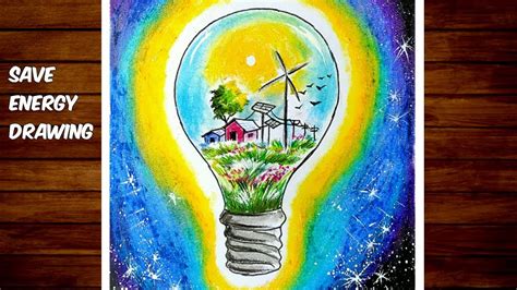 How To Draw Save Energy Save Electricity Poster Chart Drawing For