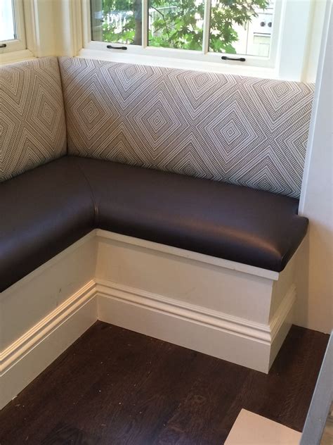 Leather Seat Fabric Back On Upholstered Banquette Banquette Seating
