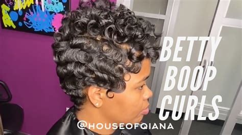 Betty Boop Curls 3d Wave Curls On Short Cut Pixie Cut Youtube