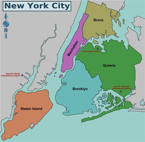 Mapa Y Plano De 5 Distritos Boroughs Y Barrios De Nueva York