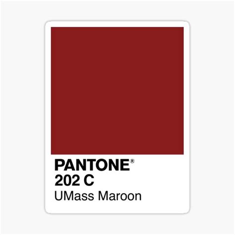 Pantone Umass Maroon Sticker For Sale By Adamacidic Redbubble