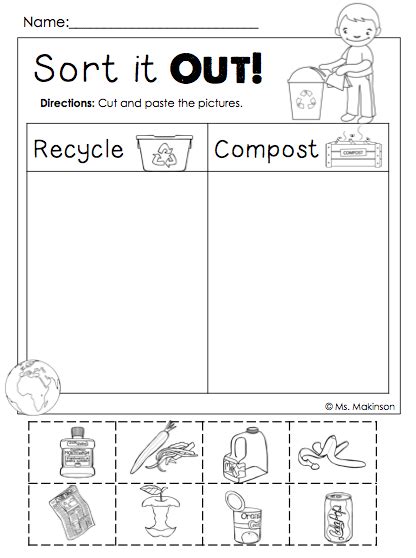 Recycling Worksheets For Students