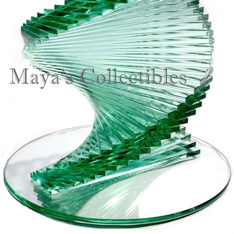 Spectacular Art Glass Sculpture Gundi Viviani Signed And Sculptural Glass Table Spiral Mid Century