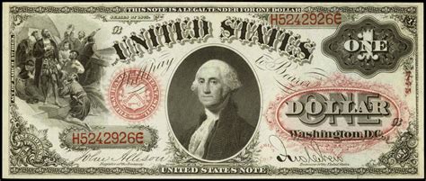 1875 One Dollar Legal Tender Note Sawhorse Reverseworld Banknotes