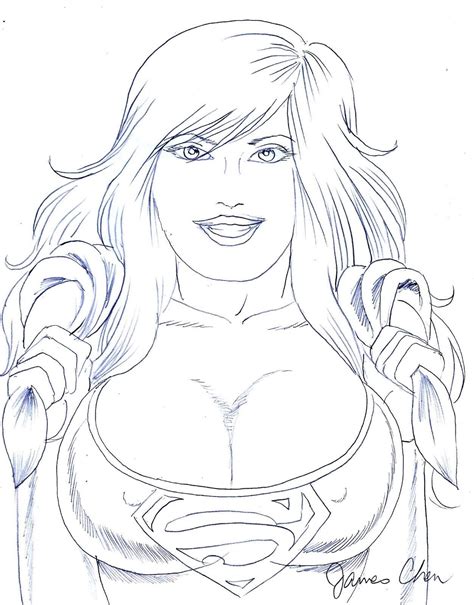Sexy Supergirl Original Comic Art Pencil Sketch 2 On Card Stock Ebay