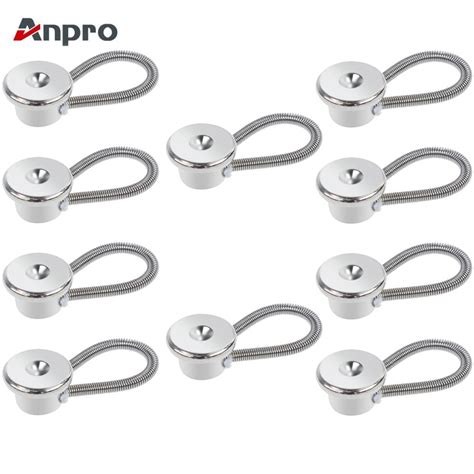 Anpro 10 Packs 10mm Metal Collar Extenders Button Extenders For Dress