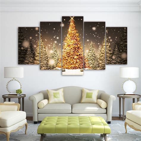 Wall Art Canvas Paintings Christmas Home Decor Hd Prints 5 Pieces