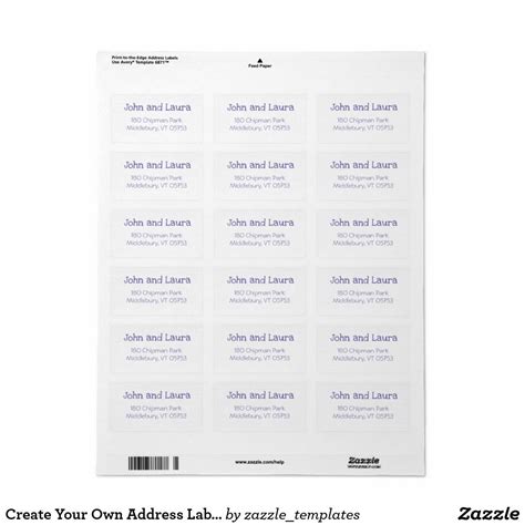 Create Your Own Return Address Label Zazzle Com Custom Address