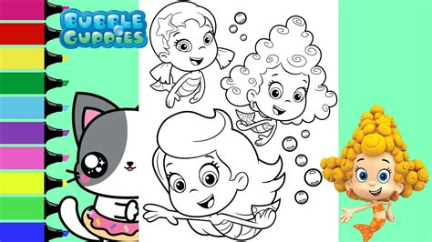 Coloring Bubble Guppies Molly Deema And Oona Merperson Coloring Book Page