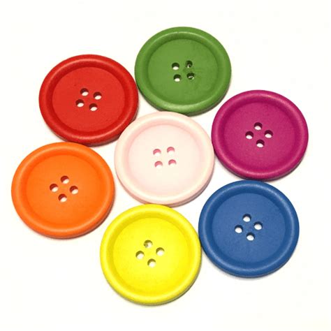 10 4cm Large Colourful Wooden Buttons The Button Shed