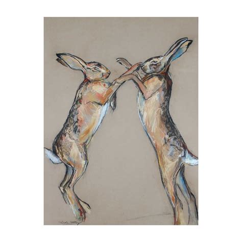 Nicola Ottley Artwork Boxing Hares Print
