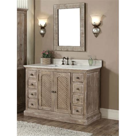 Built by skilled craftsmen from a combination of durable solid. Shop Rustic Style Carrara White Marble Top 48-inch ...