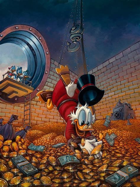 Rodel Gonzalez Diving In Gold From Scrooge Mcduck Gallery Wrapped
