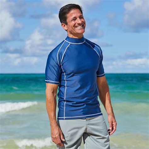 Mens Short Sleeve Swim Shirts Sun Protection Active Shirt Uv Skinz