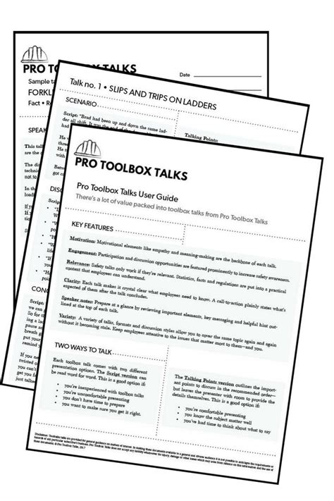 Toolbox Talks Printable