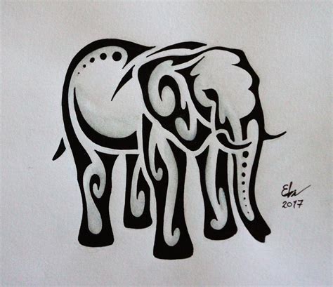 Tribal Elephant By Esmeekramer On Deviantart Tribal Elephant Drawing