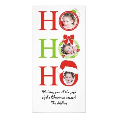 Fun Ho Ho Ho Photo Frame Christmas Greeting Card Christmas Greetings Christmas
