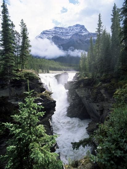 Athabasca Falls And Mount Kerkeslin Jasper National Park Unesco