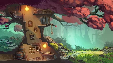 Artstation Tree House Emanuele Arnaldi 2d Game Art Tree House