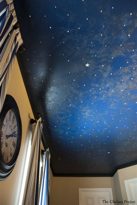 Time lapse of me painting a night sky murals, night sky on a ceiling. DIY Faux Midnight Ceiling | Sky ceiling, Bedroom ceiling, Chocolate walls