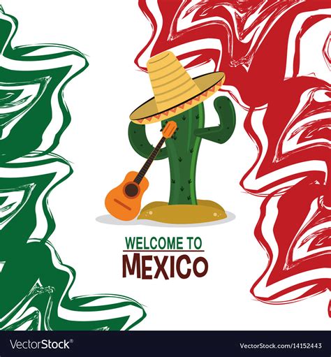 Welcome To Mexico Travel Poster Royalty Free Vector Image