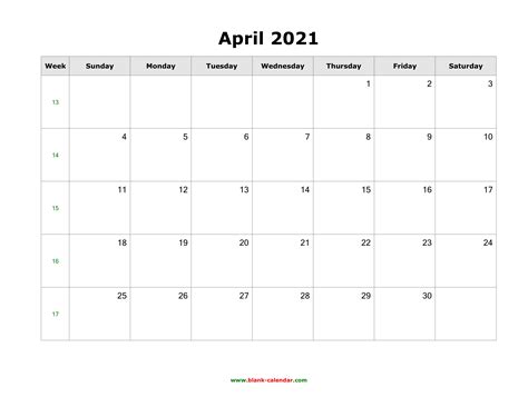 The 2021 april calendar template contains all the special events to let you know about them. April 2021 Blank Calendar | Free Download Calendar Templates