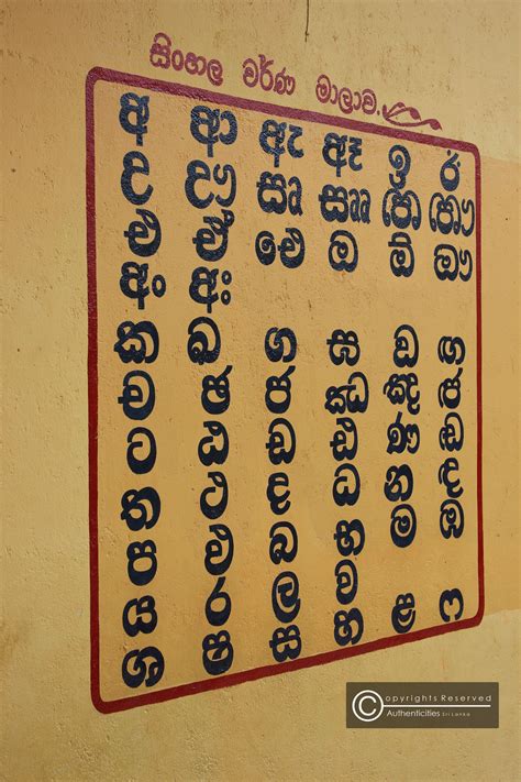 The Sinhala Alphabet Displayed At The Local School Medirigiriya Sri