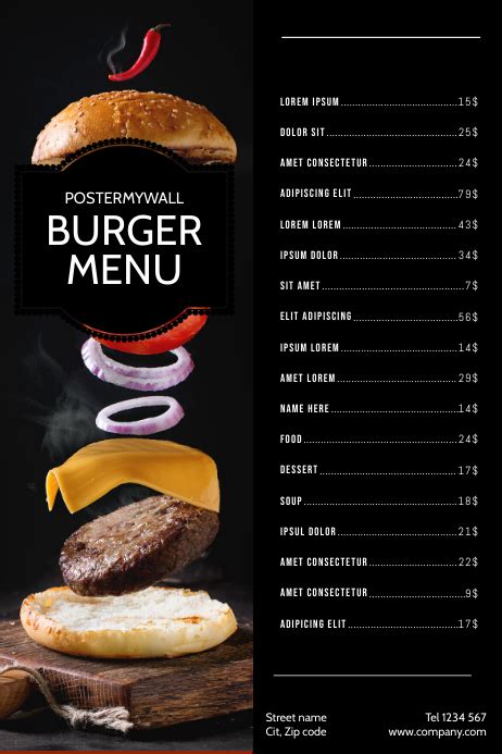 Burger Menu Design Template Postermywall
