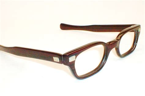 Mens Vintage 60s Eyeglasses Frames G Man Redwood