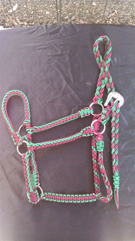 They connect the rider to the horse and allow the rider to give it. Paracord Standard Size Horse Halter-$30 Burgundy/ Kelley Green Available@ GypsysEquinePARATack ...