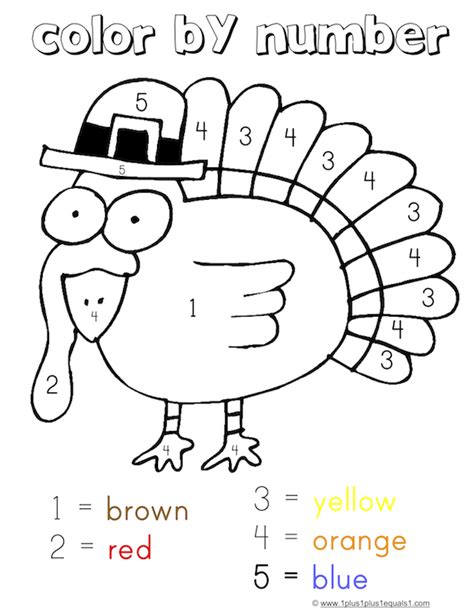 Coloring Pages Thanksgiving Turkey Color By Number Free Thanksgiving
