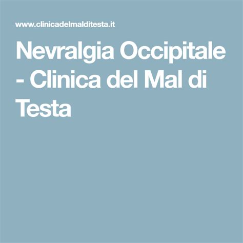 Nevralgia Occipitale Clinica Del Mal Di Testa Ios Messenger