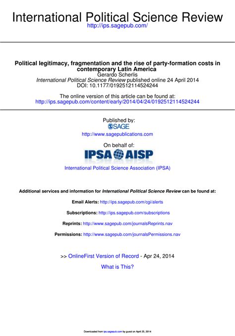 PDF Political Legitimacy Fragmentation And The Rise Of Party Formation Costs In Contemporary