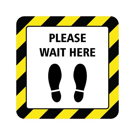 Please Wait Here Floor Sticker Covid 19 Social Distancing Sticker