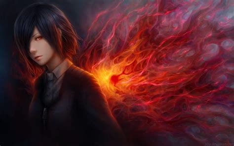 Black Hair Jason Peng Kirishima Touka Red Eyes Short Hair