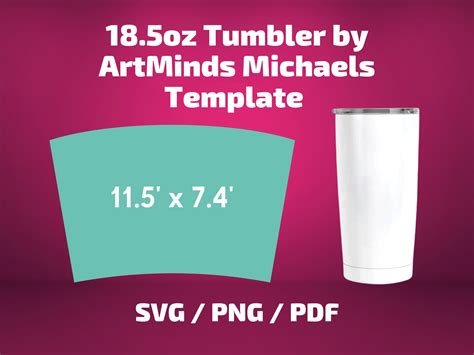 18.5oz ArtMinds Michaels Tumbler Template Full Wrap for | Etsy