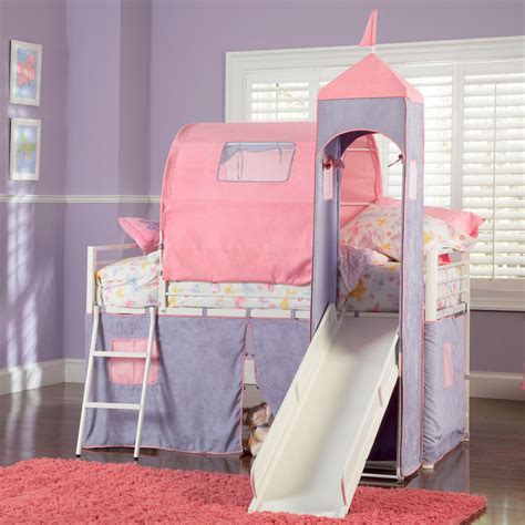 Princess Castle Twin Size Tent Bunk Bed With Slide Brylane Home