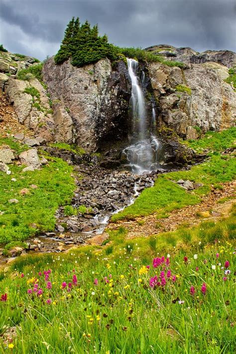 Porphyry Basin Falls Near Silverton Colorado Colorado Scenery