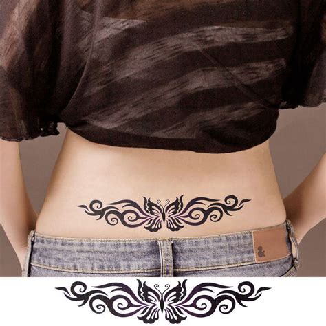 Women Body Art Black 3d Butterfly Temporary Waterproof Tattoo Stickers Tribal Tattoos For