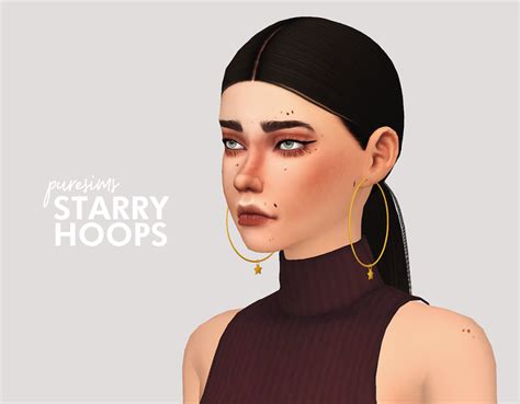 Starry Hoops Set Sims 4 Piercings Sims 4 Mm Sims 4 Mm Cc