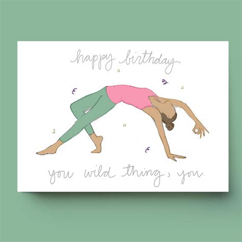 Happy Birthday You Wild Thing You Yoga Birthday Card Etsy Happy