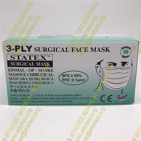 STATEX 3 PLY 50 PCS Made In Malaysia Surgical Face Mask Disposable Non ...