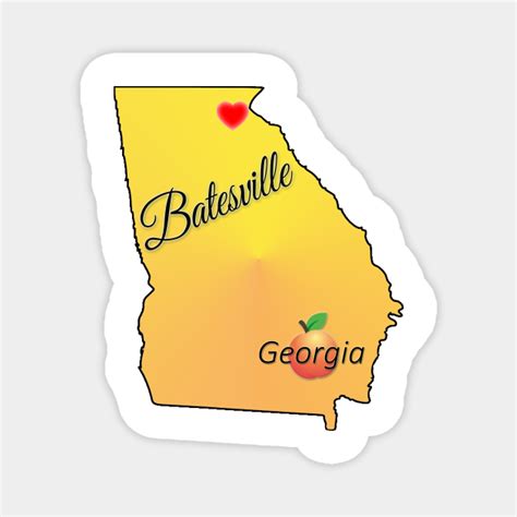 Batesville Georgia State With Heart Locator Batesville Georgia